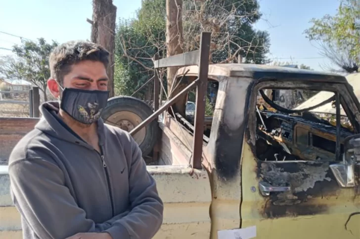 Quemaron la camioneta de un bombero por una falsa versión de coronavirus positivo