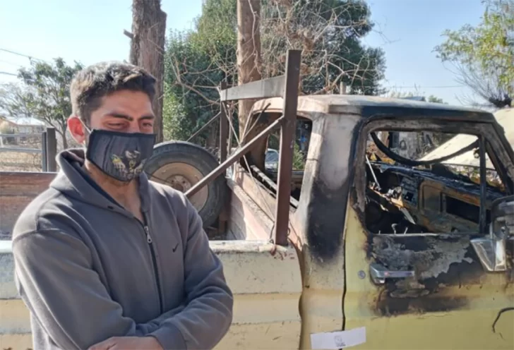 Quemaron la camioneta de un bombero por una falsa versión de coronavirus positivo