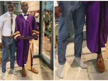 Un profesor le dio sus zapatos a un alumno para que pudiera recibir su diploma de graduación