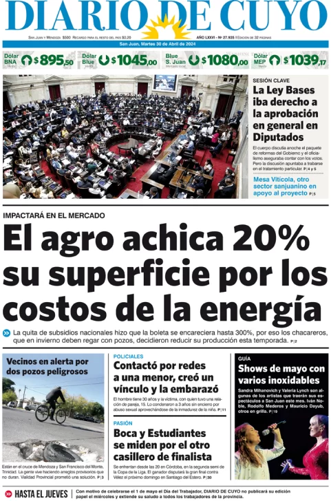 Tapa Edición 30 de Abril de 2024