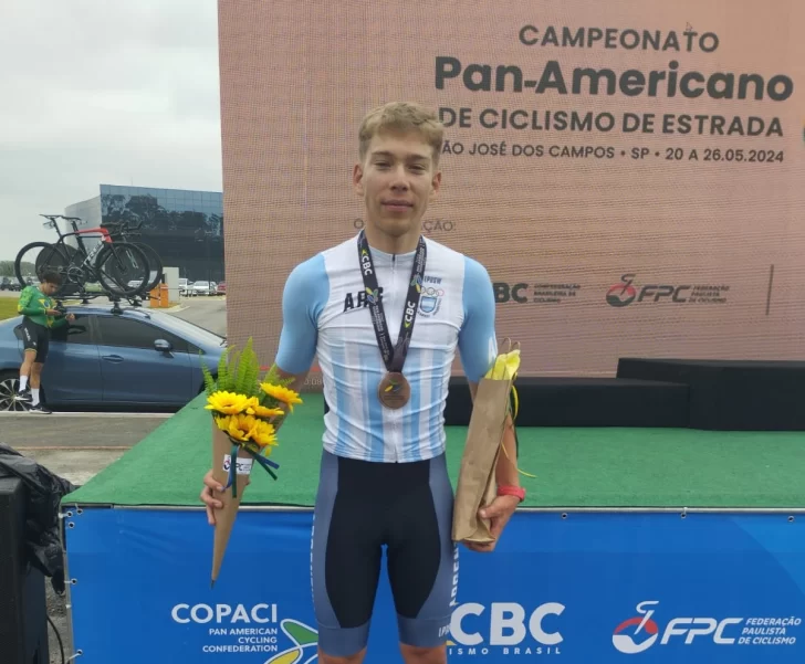 El sanjuanino Mateo Kalejman se subió al podio en el Panamericano de ciclismo de ruta