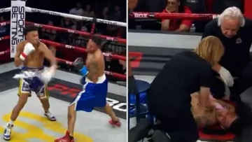 Un boxeador argentino sufrió un brutal nocaut en EEUU y tuvo que recibir oxígeno