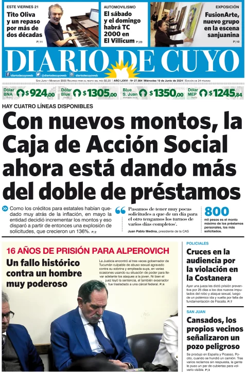 Tapa Edición 19 de Junio del 2024