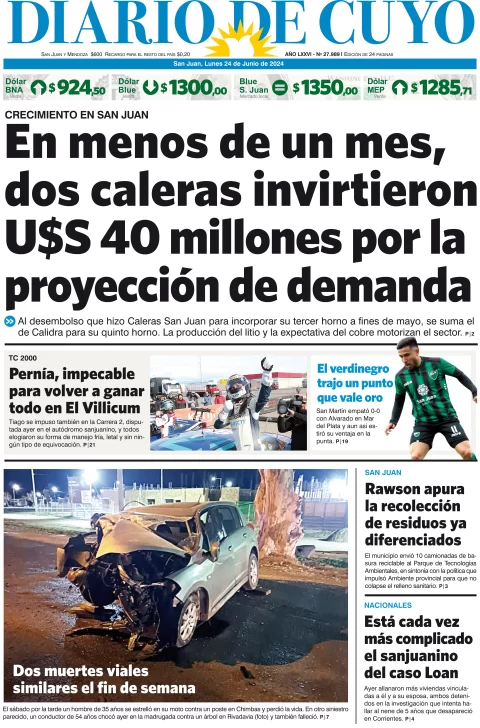 Tapa Edición 24 de Junio del 2024