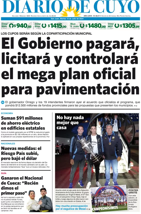 Tapa Edición 16 de Julio de 2024