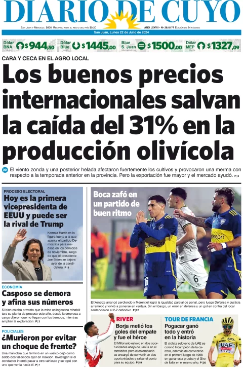 Tapa Edición 22 de Julio del 2024