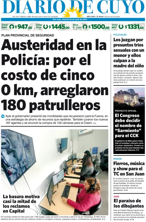 Tapa Edición 26 de Julio del 2024