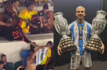 Un cantante colombiano quiso quitarle la camiseta a un argentino y Paredes lo liquidó