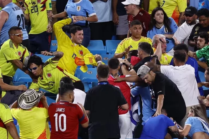 Copa América 2024: el comunicado de la Conmebol tras la pelea de jugadores de Uruguay con hinchas de Colombia