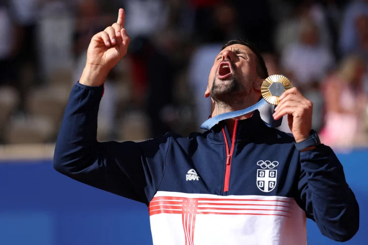 Djokovic pudo bañarse en oro