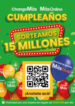 ChangoMâs esta de cumpleaños y sortea más de $15 millones en ordenes de compra