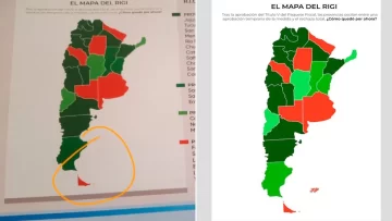 Polémica por la difusión de un mapa de Argentina sin las Islas Malvinas