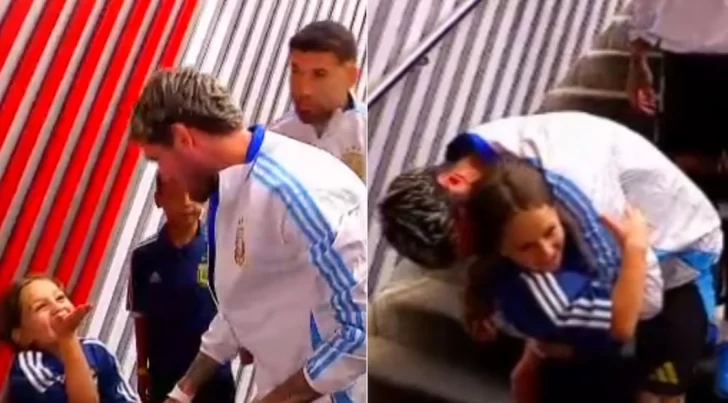 El tierno momento de Rodrigo De Paul con su hija antes del partido entre la Selección argentina y Bolivia