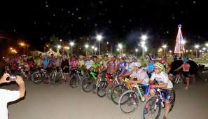 En Sarmiento  mountain bike  por la noche