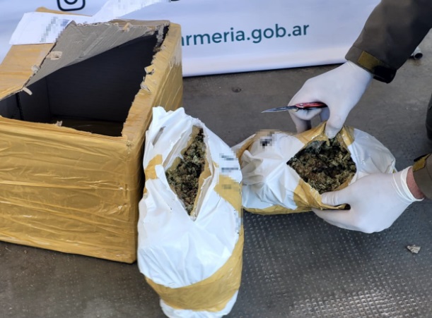 Detuvieron a dos sujetos que recibían una encomienda con droga proveniente de Córdoba