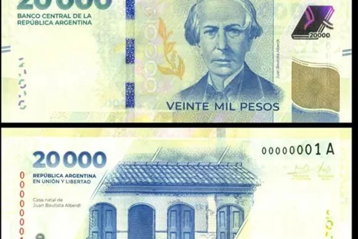 Entraron en circulación los billetes de $20.000