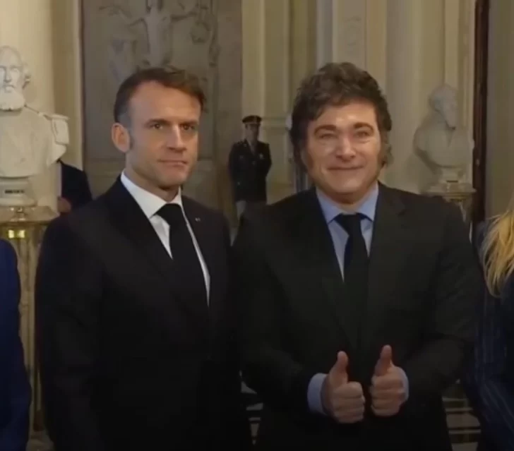 Javier Milei recibe a Emmanuel Macron, presidente de Francia, en la Casa Rosada