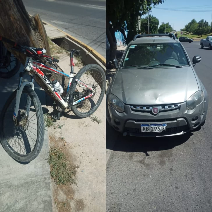 Otra colisión en un cruce de la Circunvalación: un auto embistió a un ciclista