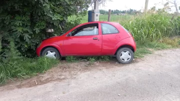 Perdió el control del auto y se estrelló contra un árbol