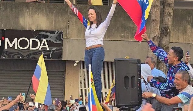 Después de ser secuestrada por el régimen de Maduro, Corina Machado fue liberada