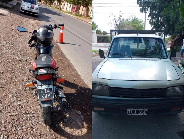 Un motociclista fue hospitalizado después de chocar contra una camioneta