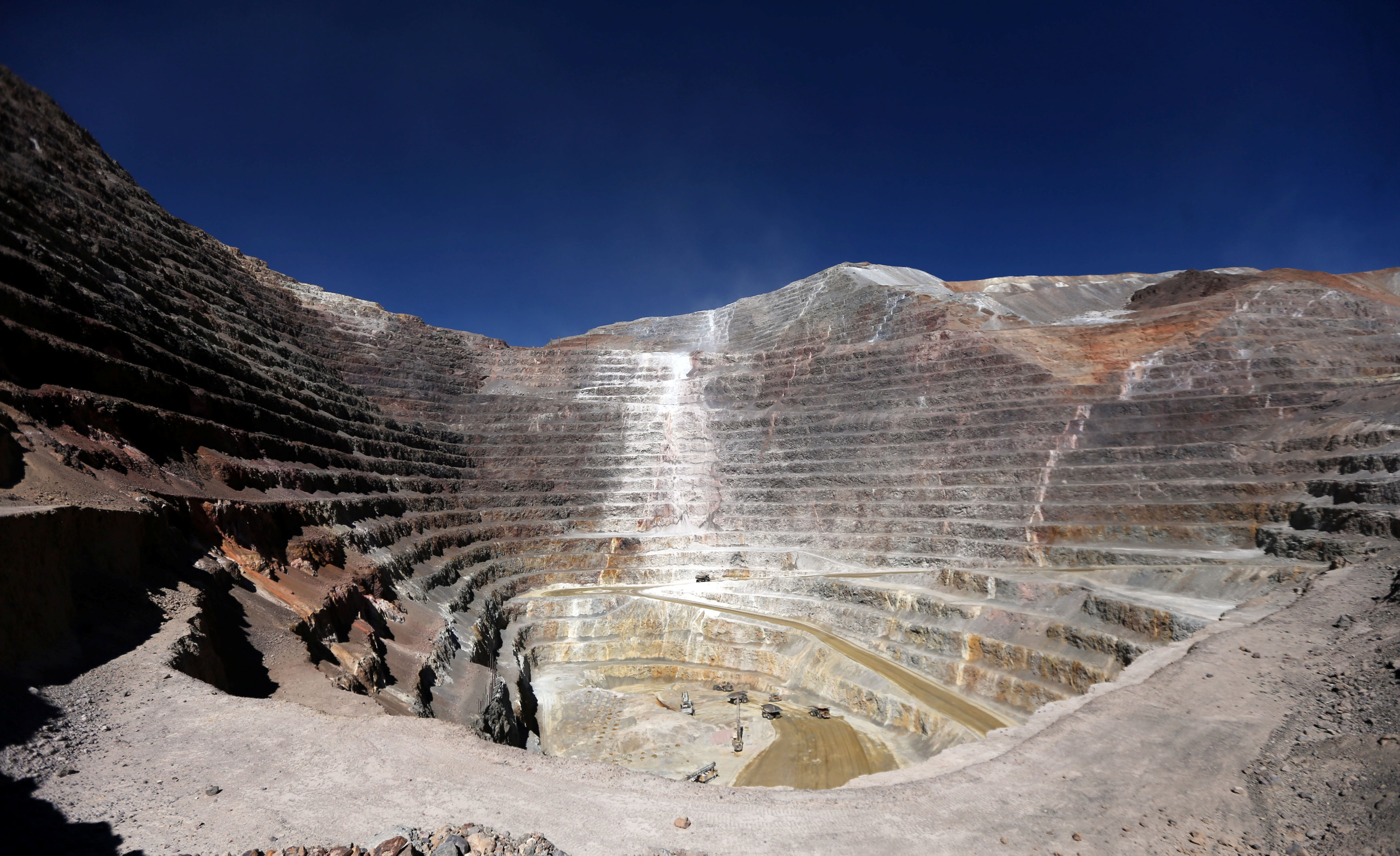 An open pit at Barrick Gold Corp's Veladero gold mine is seen in Argentina's San Juan province