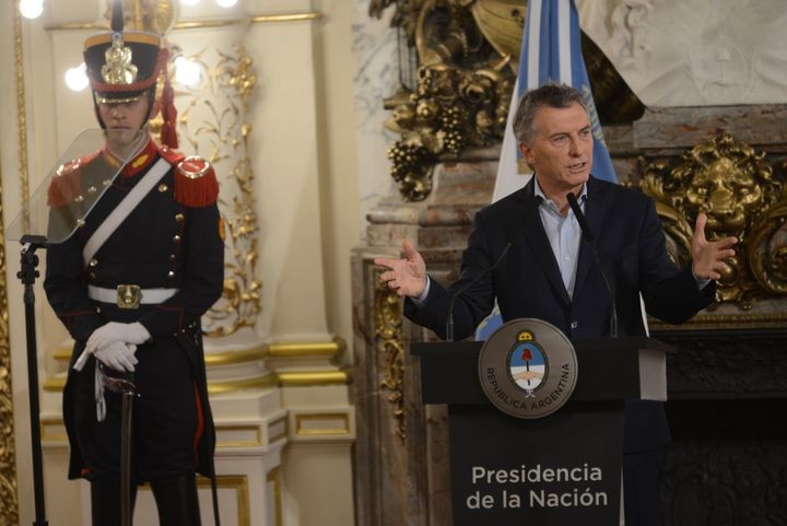 29-01-18 Buenos Aires El presidente Mauricio Macri durante los anuncios en Casa de Gobierno. Foto: Luciano Thieberger.