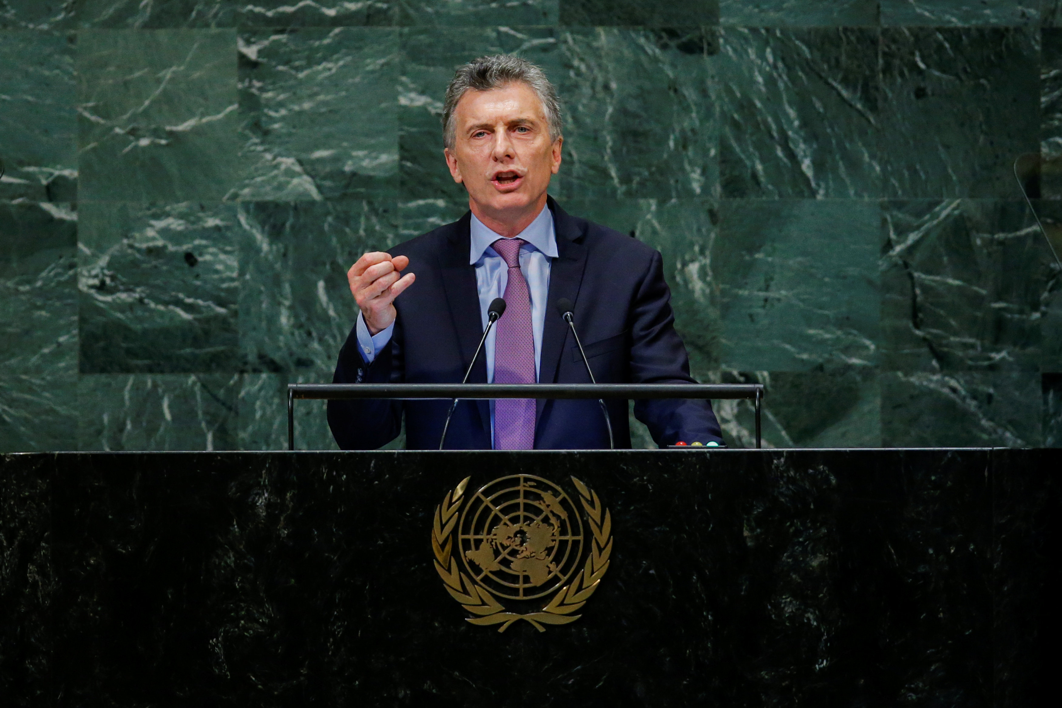 Argentina's President Macri addresses the United Nations General Assembly in New York